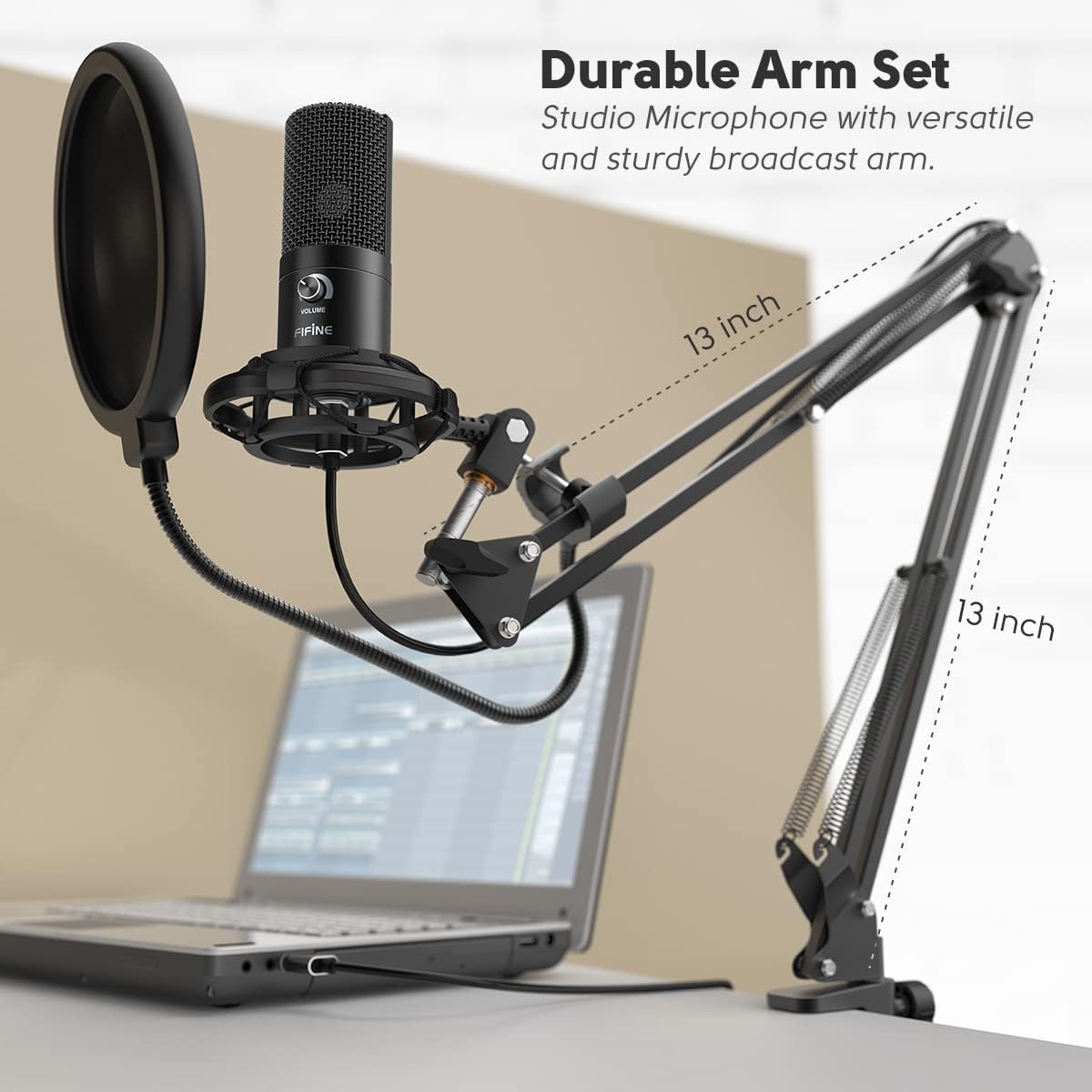  FIFINE T669 USB Microphone Bundle with Arm Stand and Shock Mount